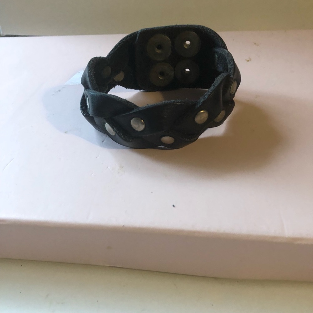 Thick Leather Braided Biker Bracelet-416 $25 FIRM